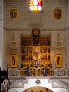 Altar of La Virgen de la Almudena at Catedral de la Almudena in Madrid, Spain
