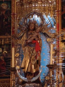 Image of the Virgen de la Almudena at Catedral de la Almudena in Madrid, Spain