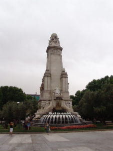 Cervantes monument in Madrid, Spain