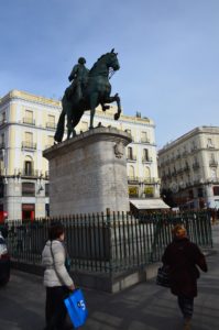 Monument to Carlos III at Puerta del Sol in Madrid, Spain