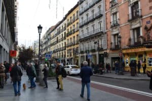 Calle Mayor in Madrid, Spain