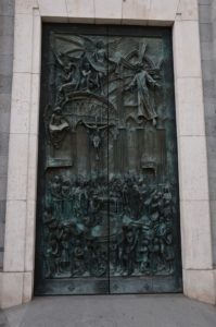 Door at Catedral de la Almudena in Madrid, Spain