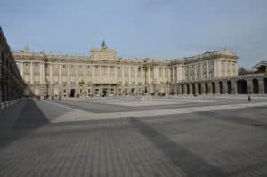 Plaza de la Armería at Palacio Real in Madrid, Spain