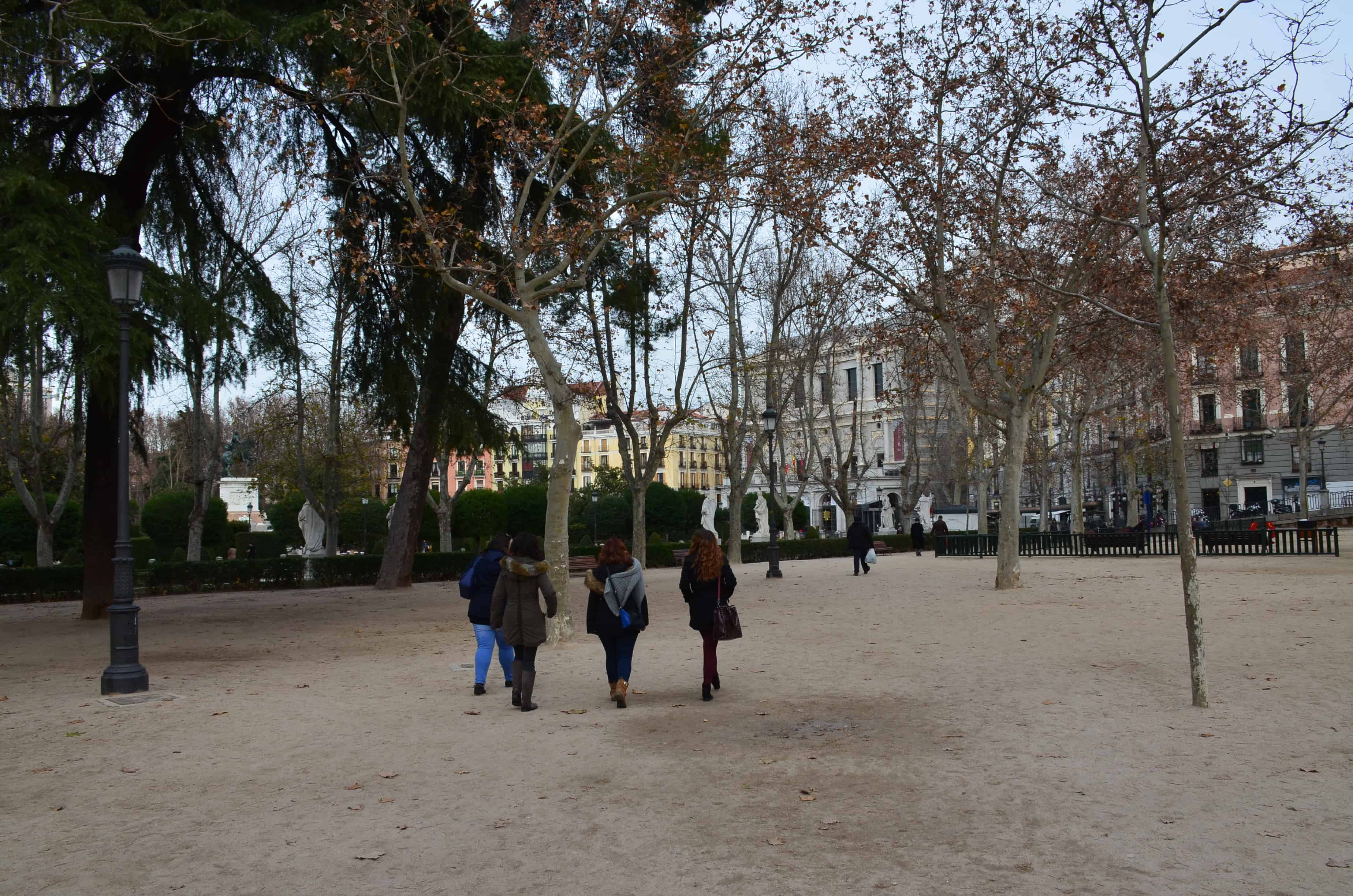 Lepanto Gardens at Plaza de Oriente in Madrid, Spain