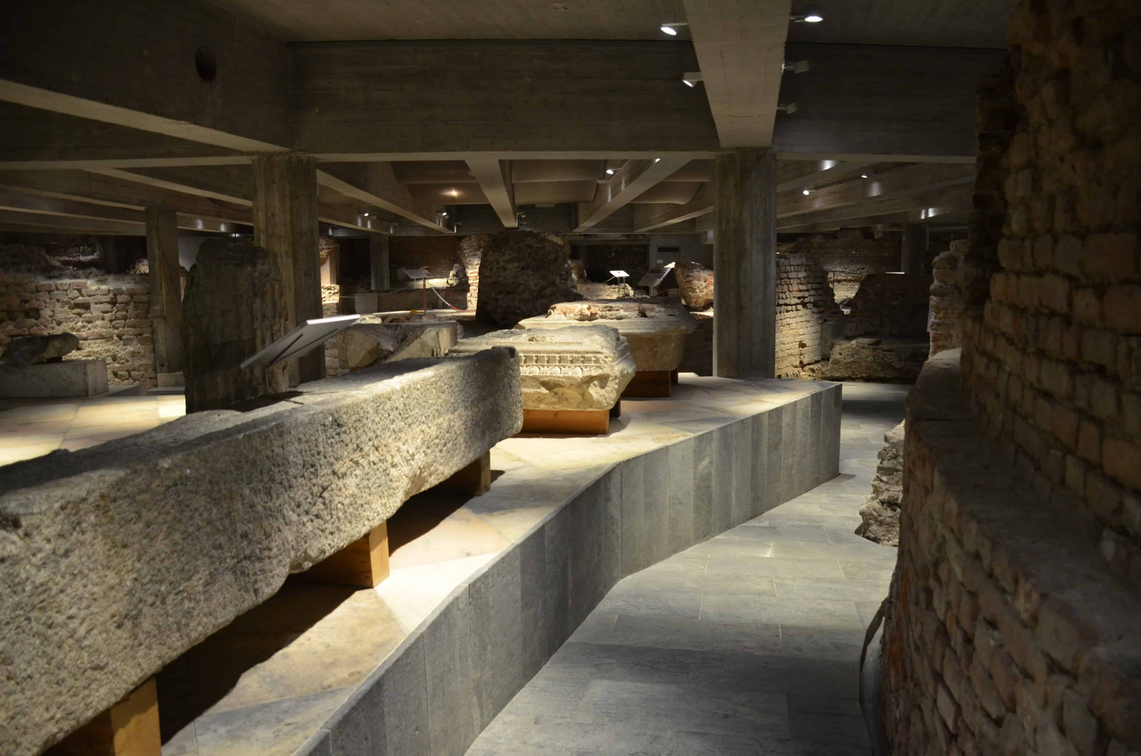 Archaeological area at the Duomo in Milan, Italy