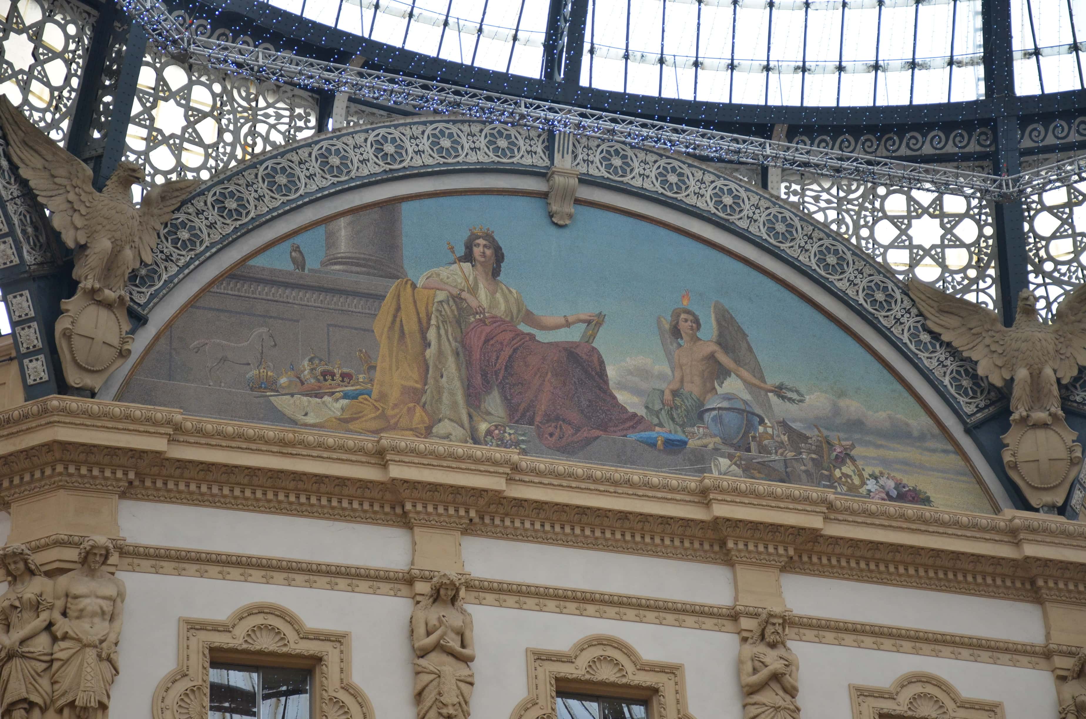Fresco in the Vittorio Emanuele II Gallery in Milan, Italy