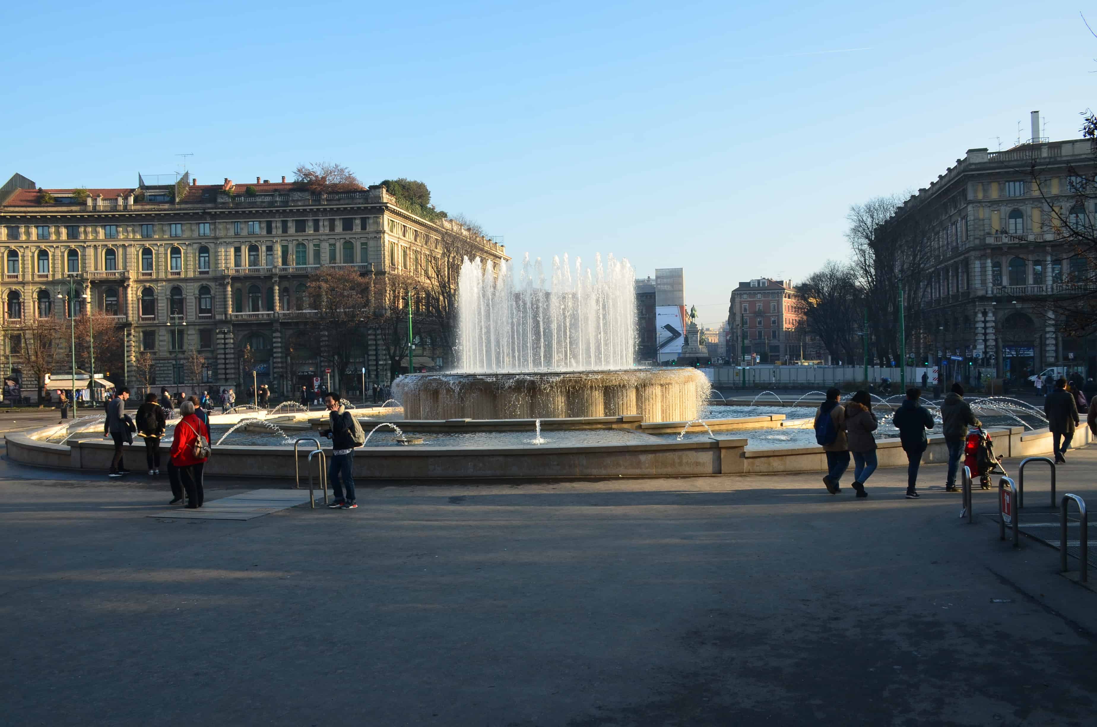 Piazza Castello at Sforza Castle in Milan, Italy