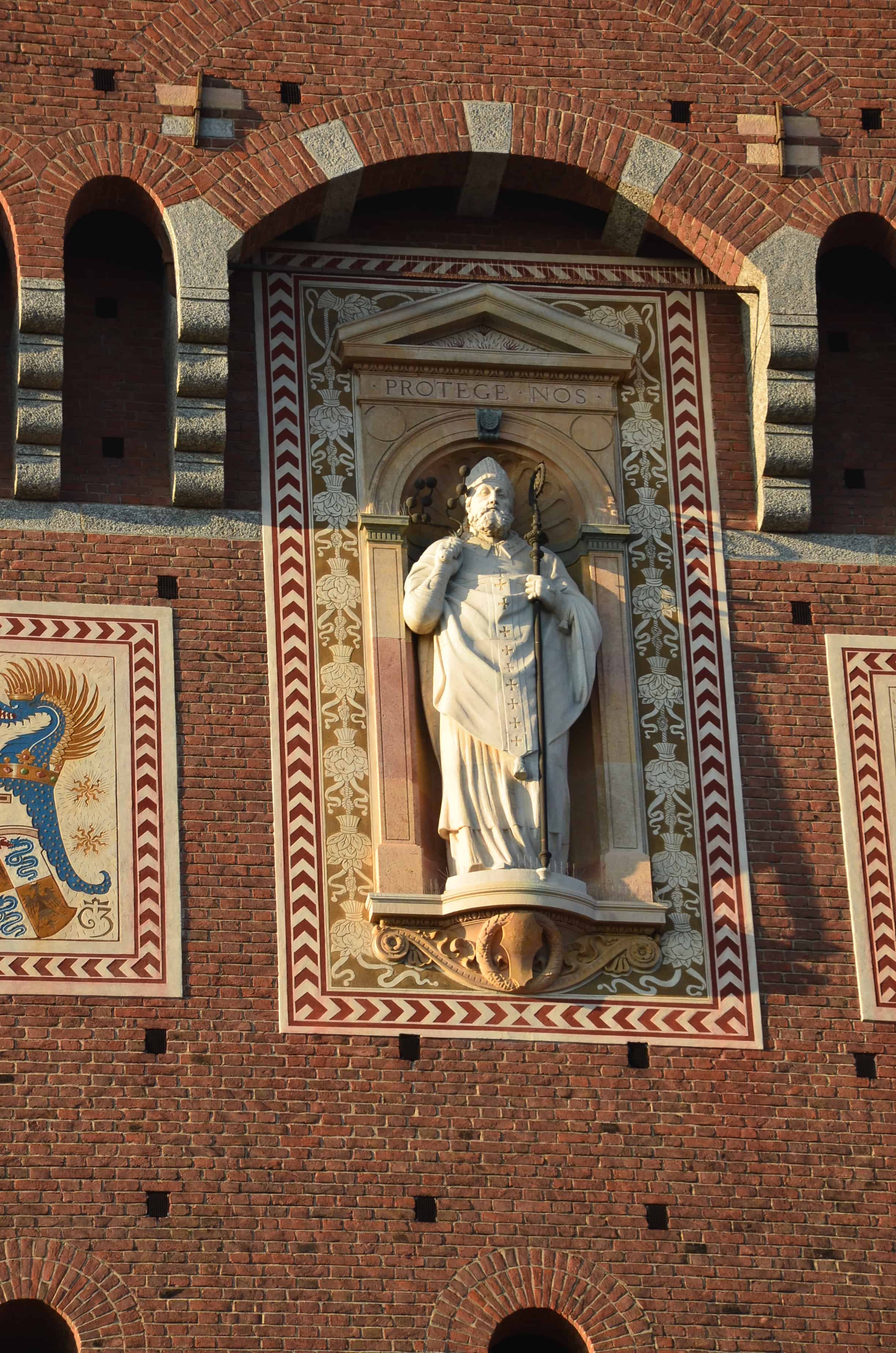 Filarete Tower at Sforza Castle in Milan, Italy