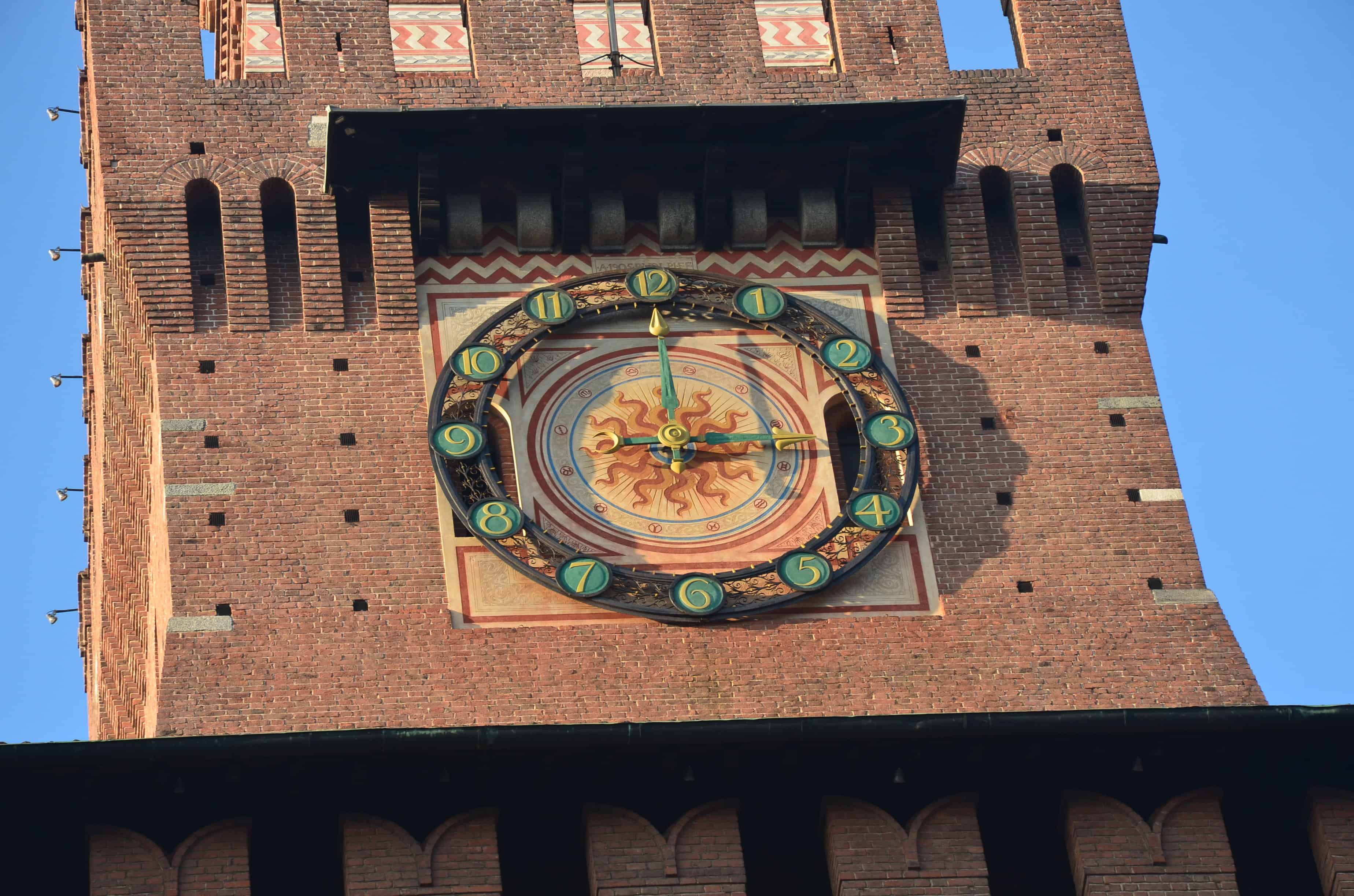 Clock on the Filarete Tower