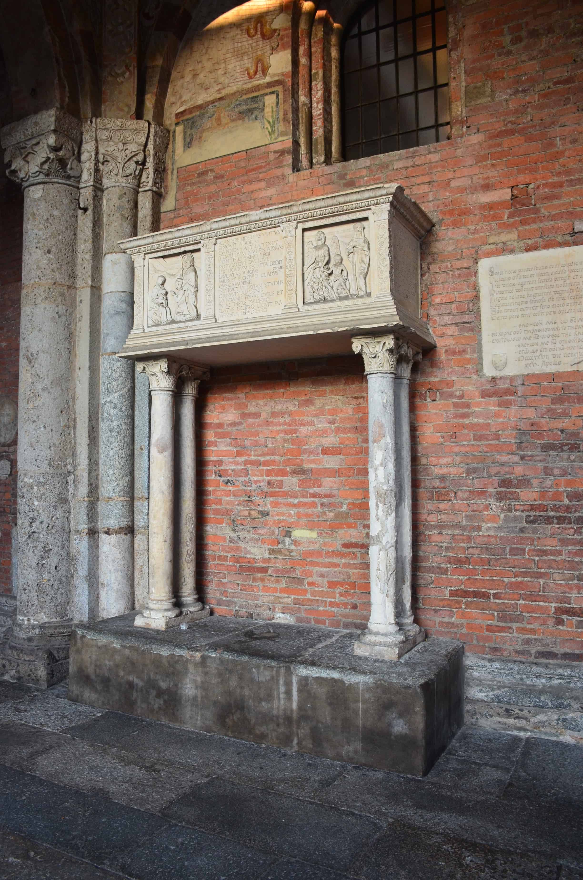 Sarcophagus of Pietro Candido Decembrio at the Basilica of Saint Ambrose in Milan, Italy