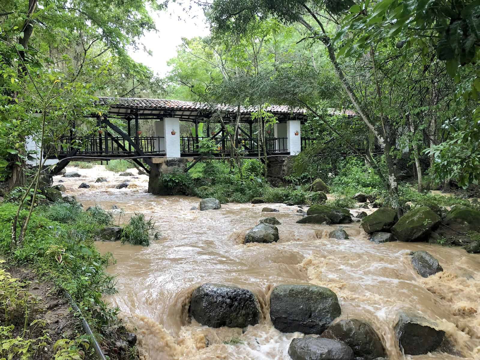 Bridge of Love at El Gallineral Nature Park in San Gil, Santander, Colombia