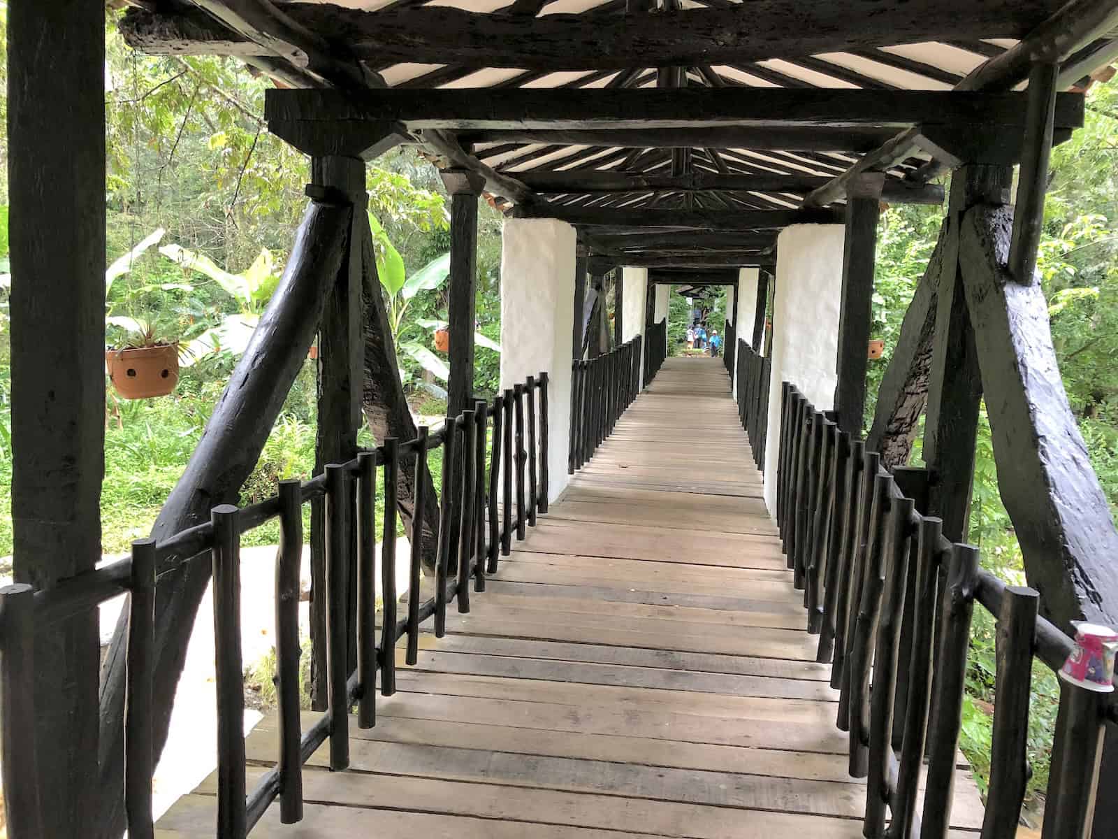 Crossing the Bridge of Love at El Gallineral Nature Park