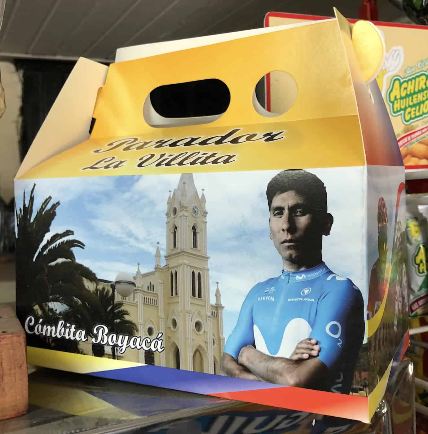 Box of pastries at Tienda La Villita in Cómbita, Boyacá, Colombia