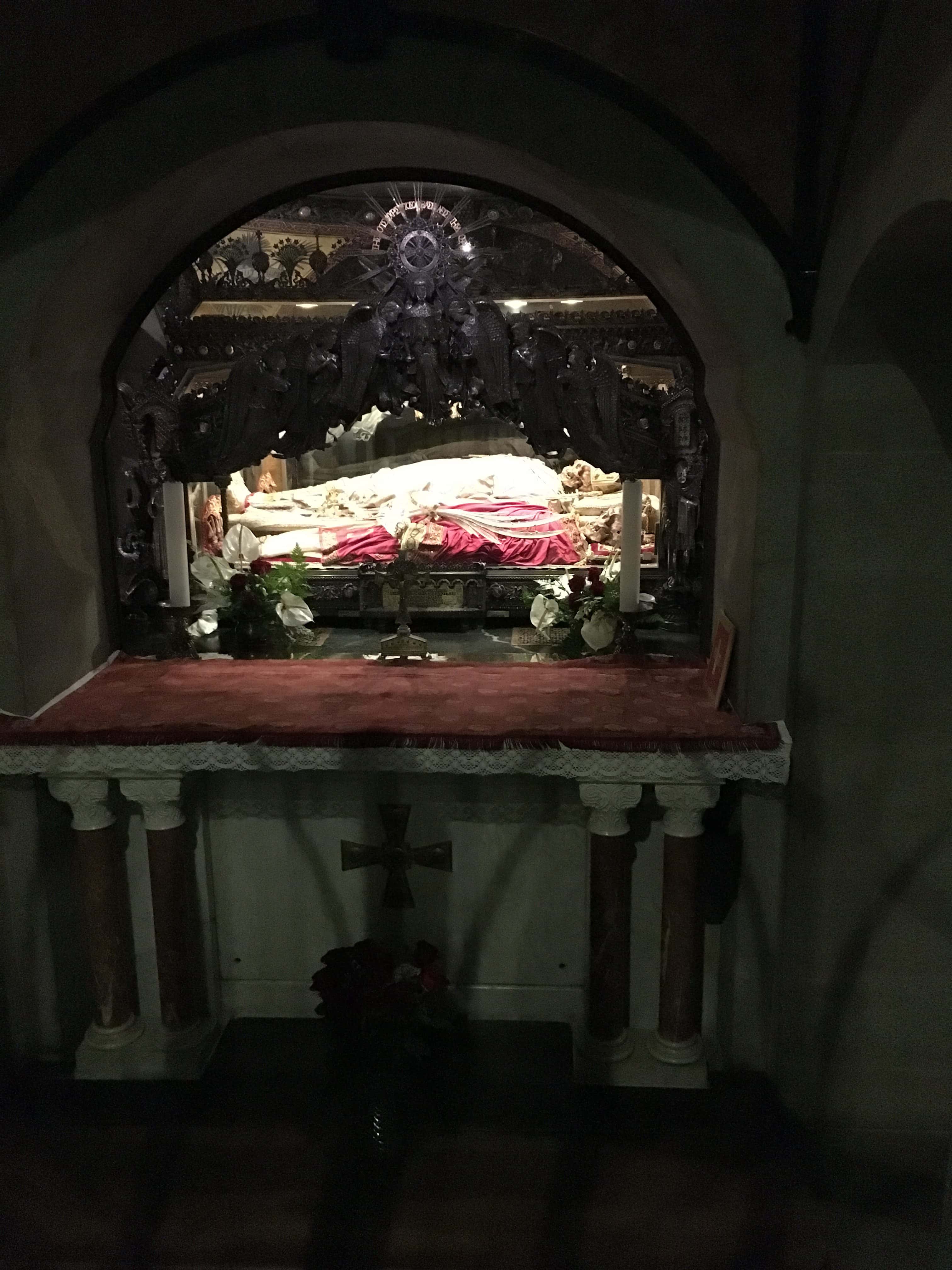 Remains of Saint Ambrose at the Basilica of Saint Ambrose in Milan, Italy