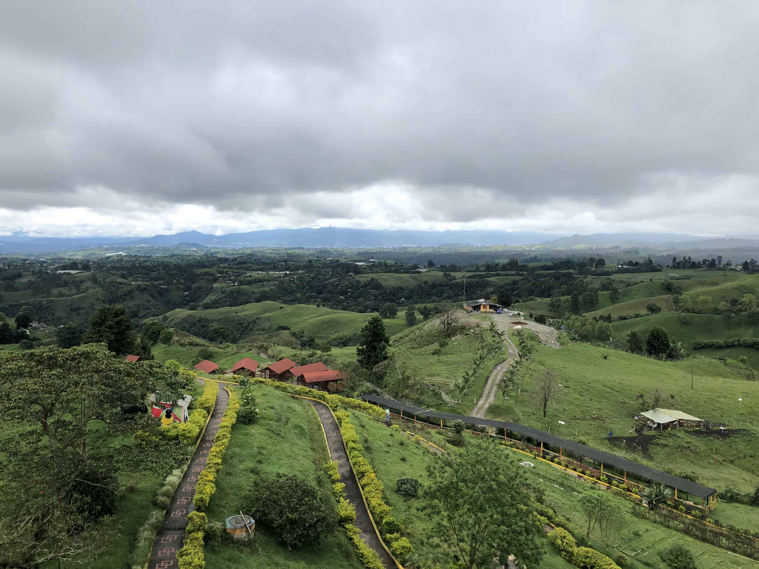 View from the top of the Mirador Colina Iluminada in Filandia, Quindío, Colombia