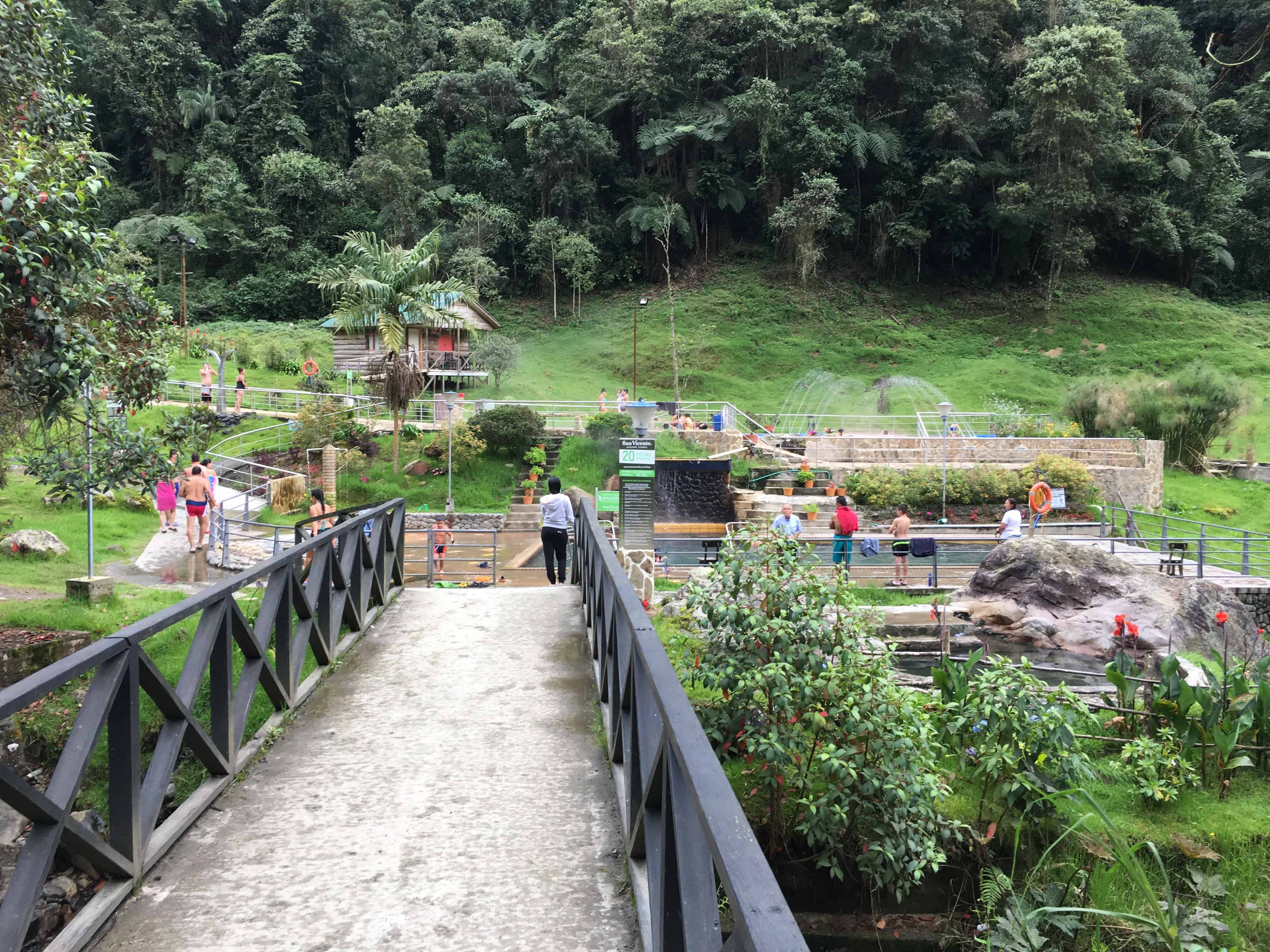 Bridge to the pools at Termales San Vicente in Santa Rosa de Cabal, Risaralda, Colombia