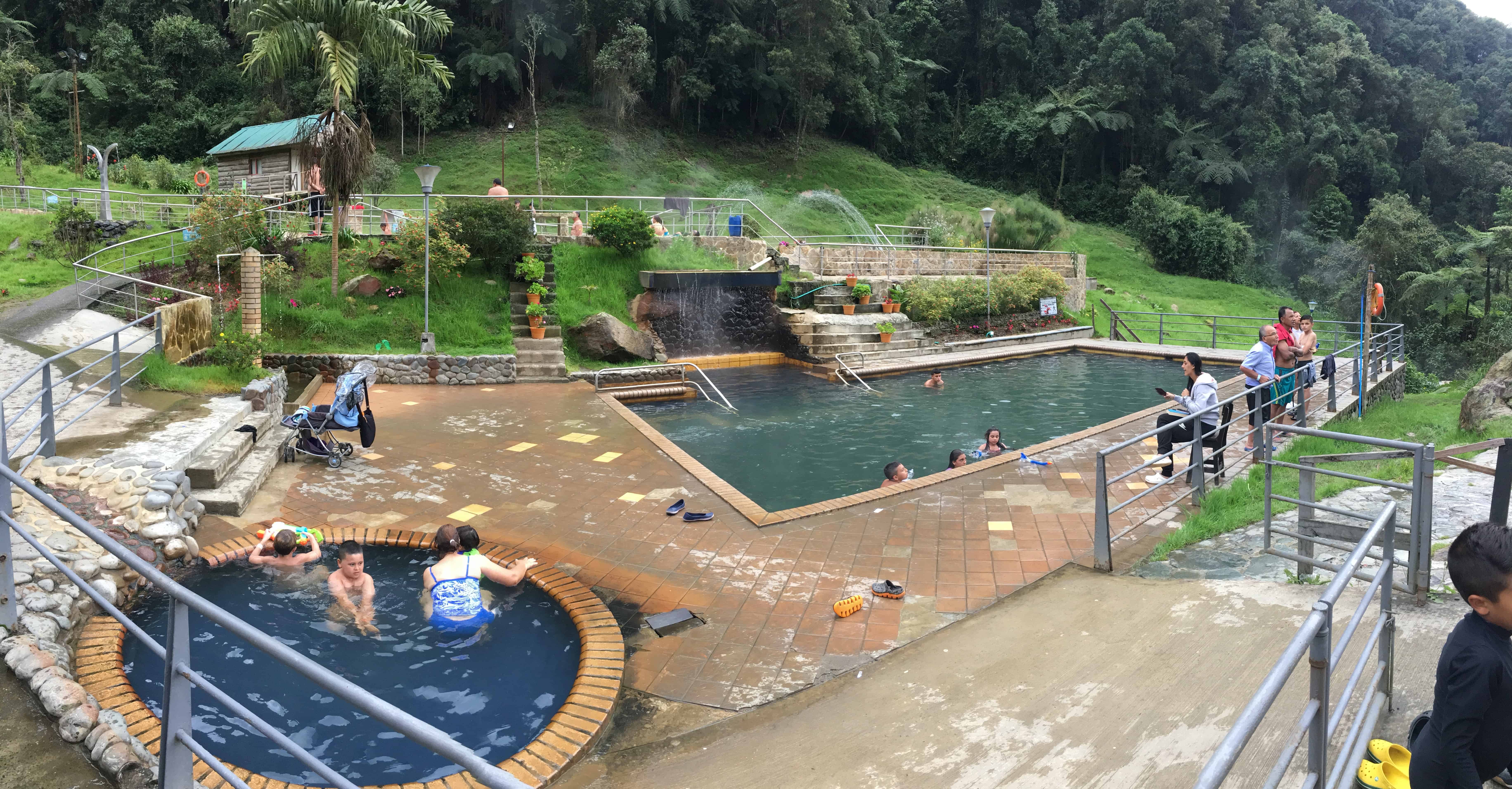 Pool area at Termales San Vicente in Santa Rosa de Cabal, Risaralda, Colombia