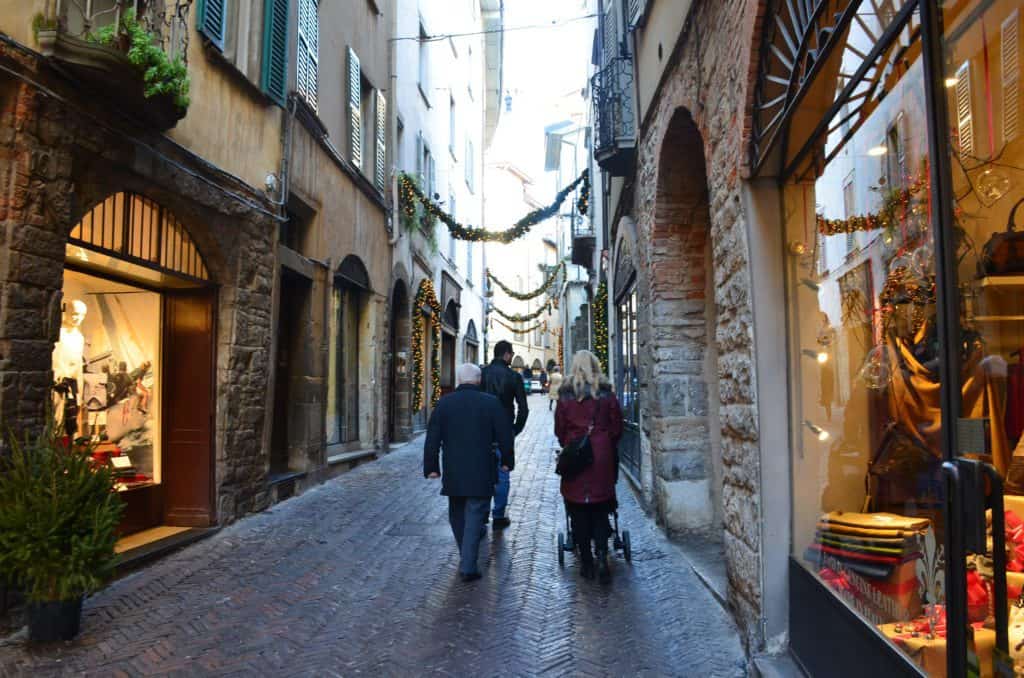 Via Bartolomeo Colleoni in Bergamo, Italy