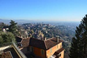 View from the funicular station in Bergamo, Italy