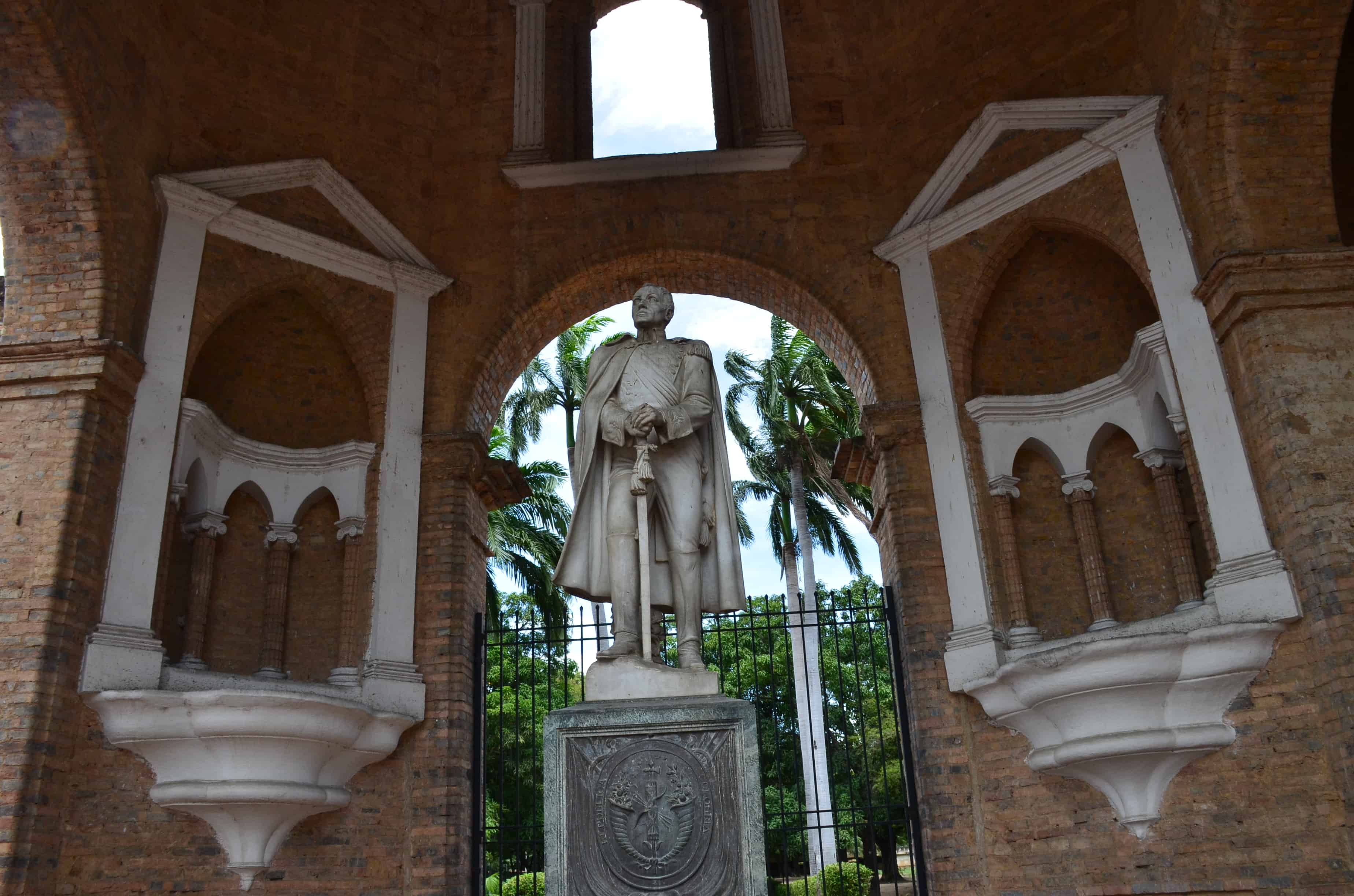 Statue of Bolívar at Historic Temple at Gran Colombia Park in Villa del Rosario, Norte de Santander, Colombia