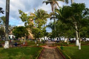 Plaza in Curití, Santander, Colombia