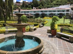 Garden at Cariongo Plaza Hotel in Pamplona, Norte de Santander, Colombia