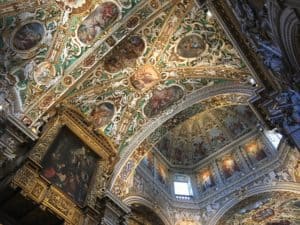 Ceiling at Basilica di Santa Maria Maggiore in Bergamo, Italy
