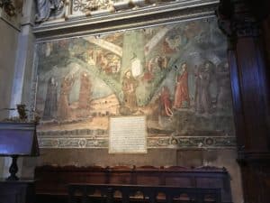 Fresco of the Histories of St. Aegidius at Basilica di Santa Maria Maggiore in Bergamo, Italy
