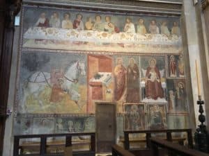 Fresco of The Last Supper at Basilica di Santa Maria Maggiore in Bergamo, Italy