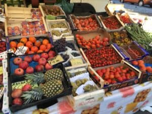 Fruit market in Bergamo, Italy