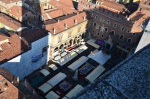 Piazza dei Signori from Torre dei Lamberti in Verona, Italy