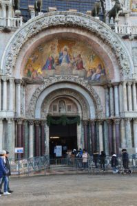 Main portal at the Basilica di San Marco in Venice, Italy