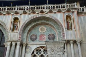 Decorations on the south side at the Basilica di San Marco in Venice, Italy