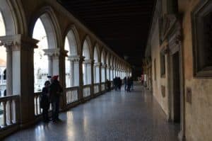 Upper loggia of the east wing at the Palazzo Ducale in Venice, Italy