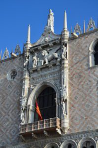 Balcony of the Palazzo Ducale in Venice, Italy