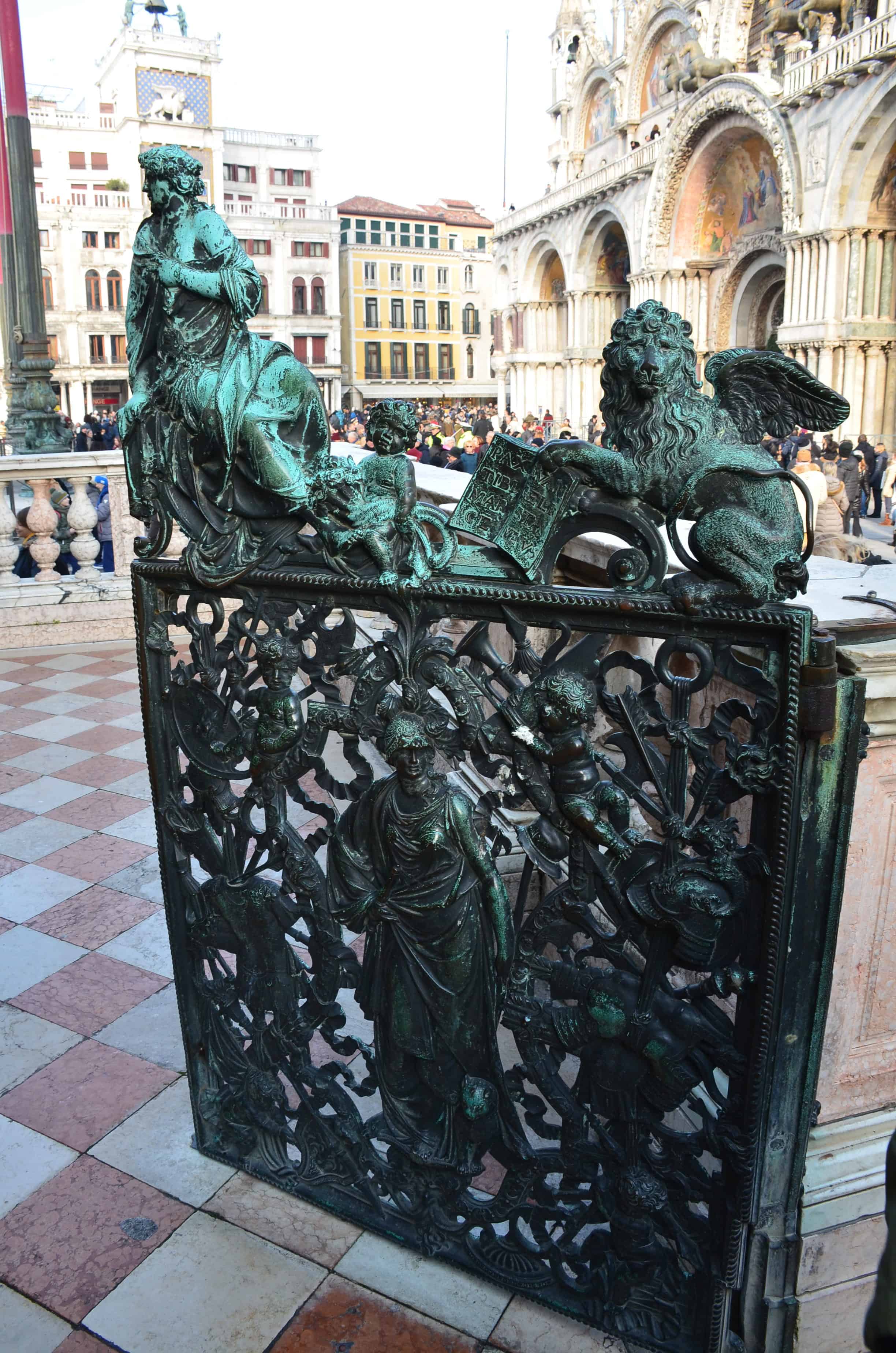 Ornamental gate on Saint Mark's Campanile in Venice, Italy