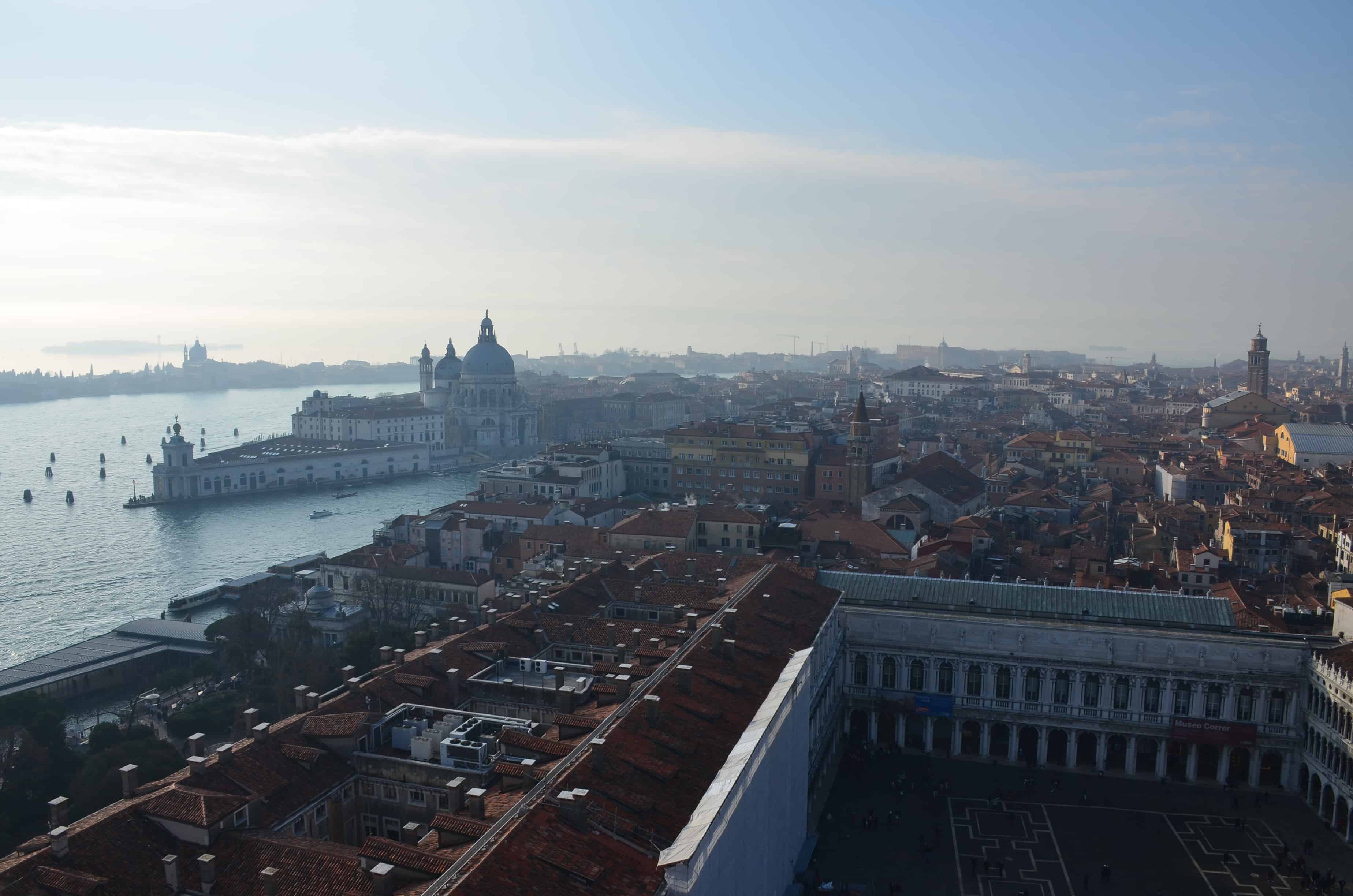 Looking to the southwest from Saint Mark's Campanile in Venice, Italy