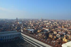 Looking to the west from the Campanile di San Marco in Venice, Italy