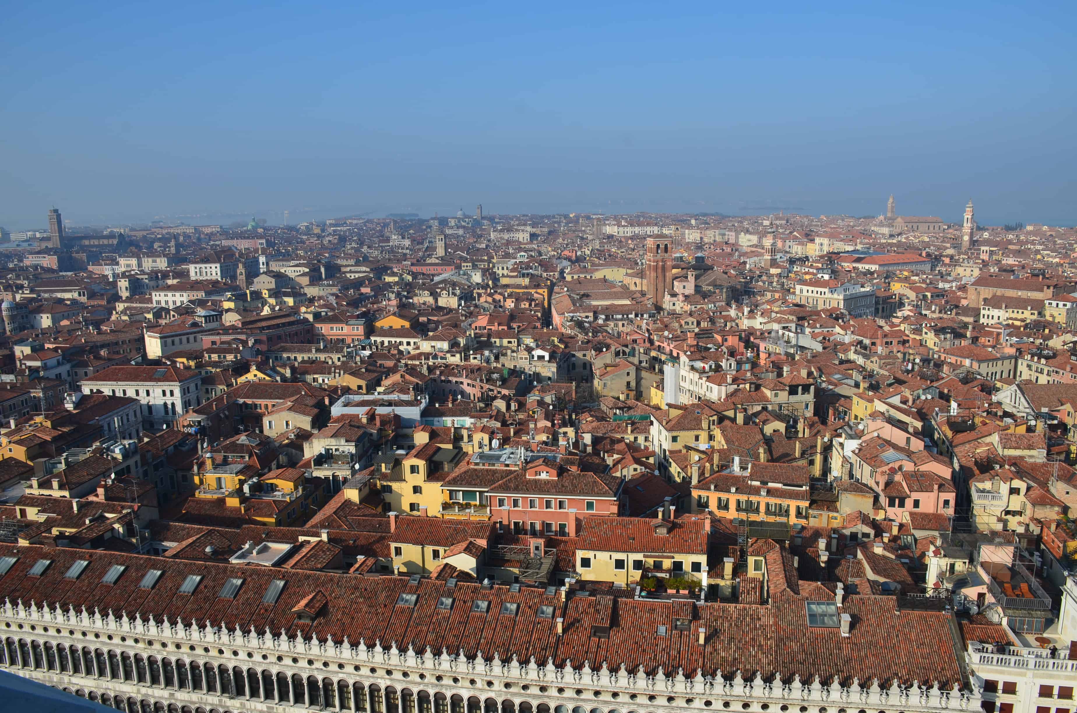 Looking to the north from Saint Mark's Campanile in Venice, Italy