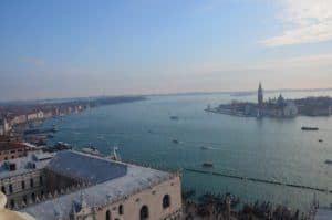 Looking to the southeast from the Campanile di San Marco in Venice, Italy