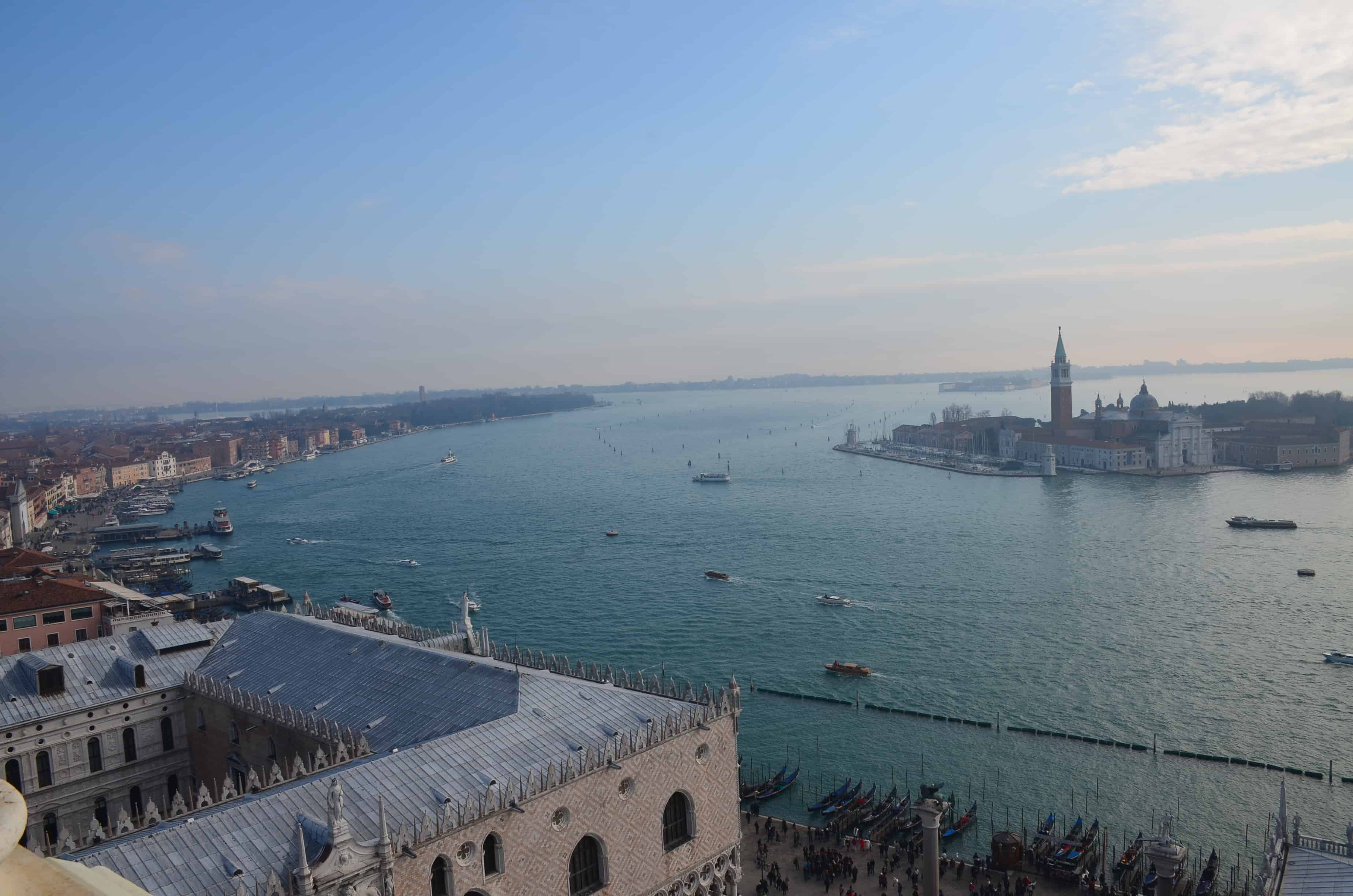 Looking to the southeast from Saint Mark's Campanile in Venice, Italy