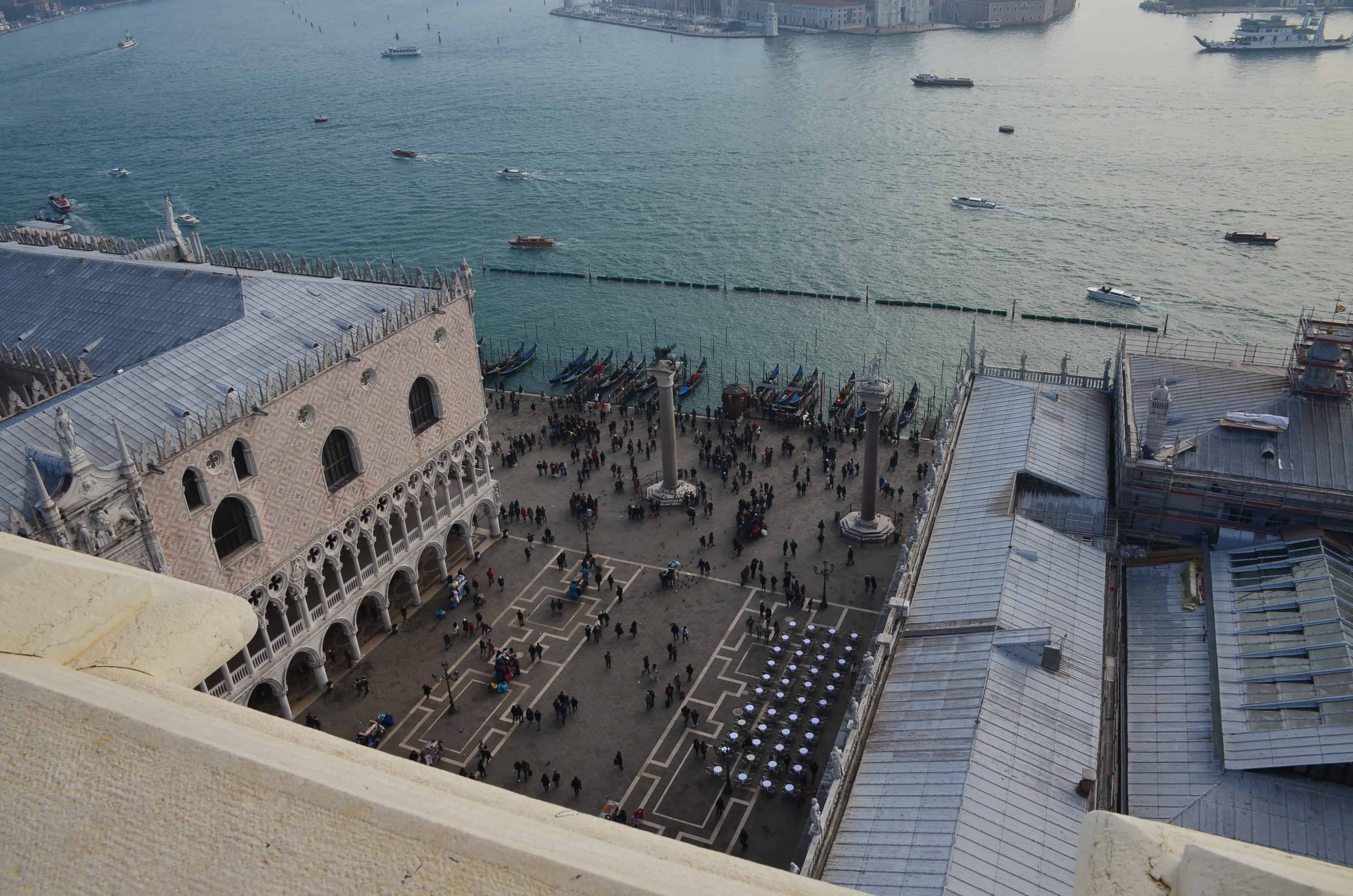 Piazzetta di San Marco from Saint Mark's Campanile in Venice, Italy