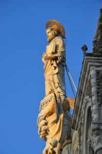 Statue of Saint Mark at the Basilica di San Marco in Venice, Italy