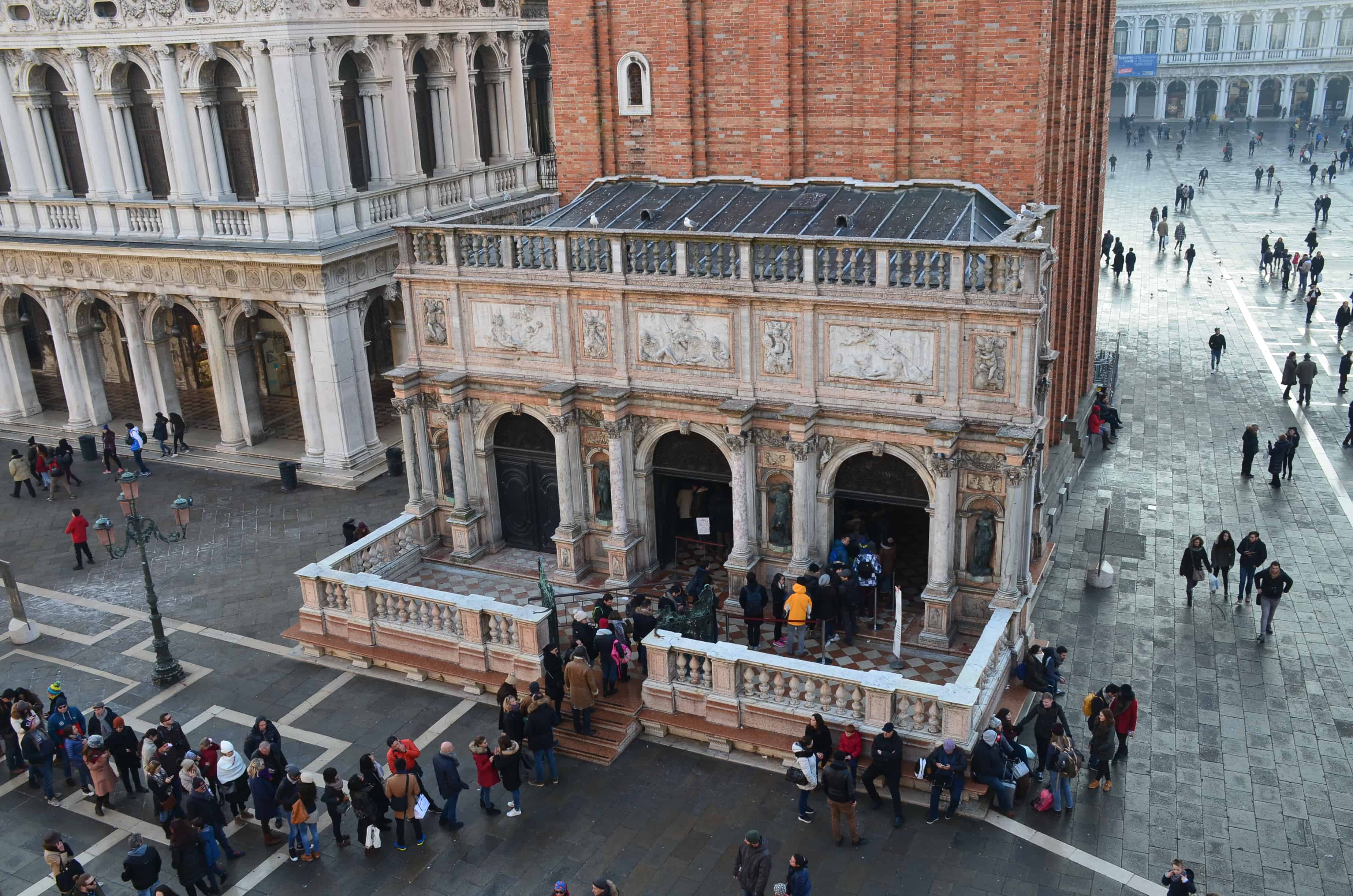 Loggia on Saint Mark's Campanile in Venice, Italy