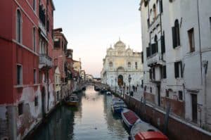 Looking towards Scuola Grande di San Marco in Venice, Italy