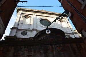 Rear of the church at Chiesa di San Giorgio dei Greci in Venice, Italy