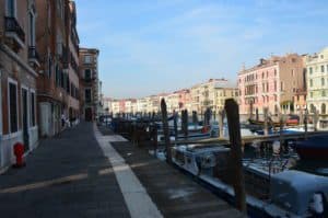 View from outside Mercato di Rialto in Venice, Italy