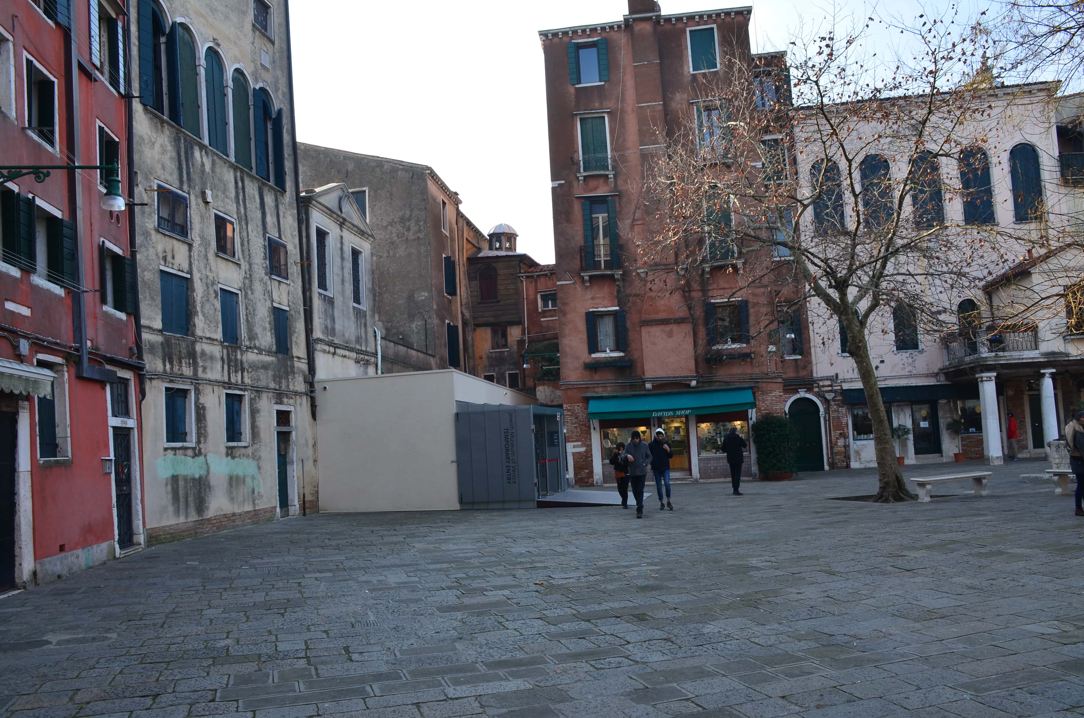 Entrance to the Jewish Museum (left) in Venice, Italy