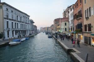 Cannaregio Canal from Ponte delle Guglie in Venice, Italy