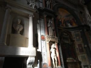 Tomb of Pietro Cossali (left) at Basilica of Saint Anastasia in Verona, Italy